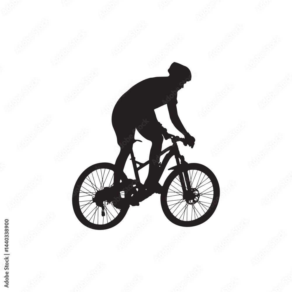 Naklejka premium Mountain bike rider silhouette.