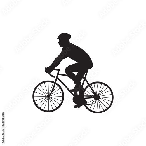 Road bike rider silhouette.