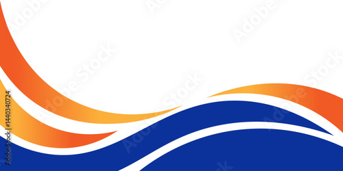 Abstract orange and blue banner background. Graphic design banner pattern background template with dynamic curve shapes. Suit for business, cover, header, wallpaper