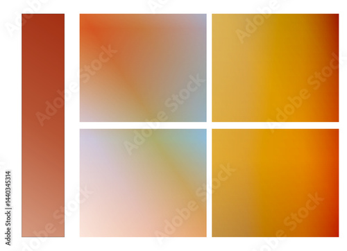 Gradient swatches, warm tones, design elements