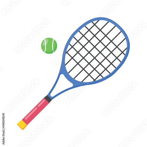 A tennis racket and a ball, symbolizing the sport of tennis, fitness, and competition