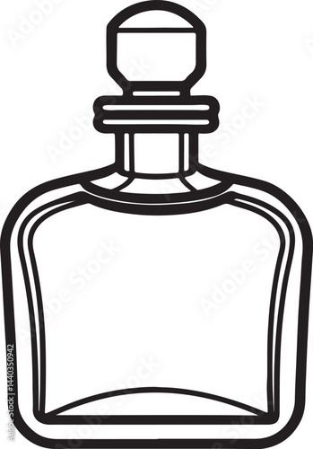 perfume line art, black outline, vector and illustration, coloring book page line art drawing
