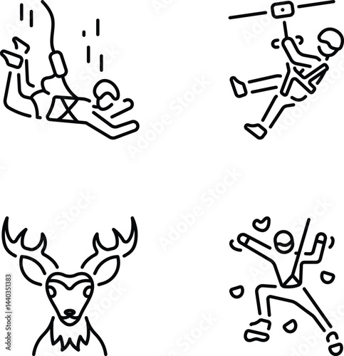 Pack of Adventure and Fun Linear Icons 


