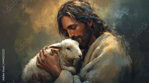 Jesus and a Lamb