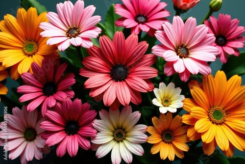 Distinctive late-blooming flower arrangement, showing unique petal patterns, nature, summer