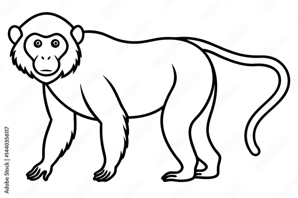 Obraz premium Modern Proboscis Monkey Sketch