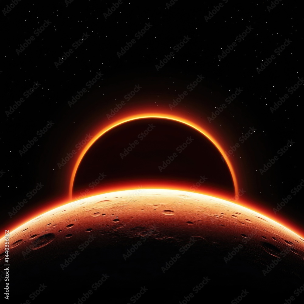 Obraz premium Solar Eclipse Over Mars