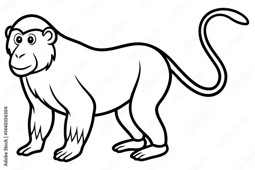 Obraz premium Modern Proboscis Monkey Sketch