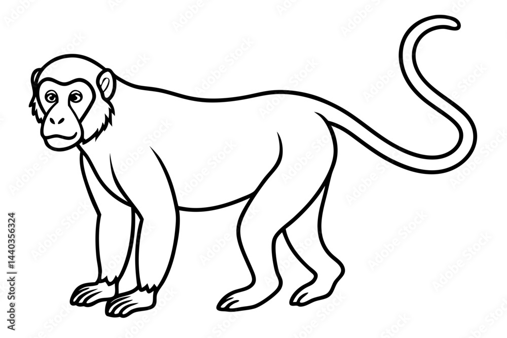 Obraz premium Modern Proboscis Monkey Sketch