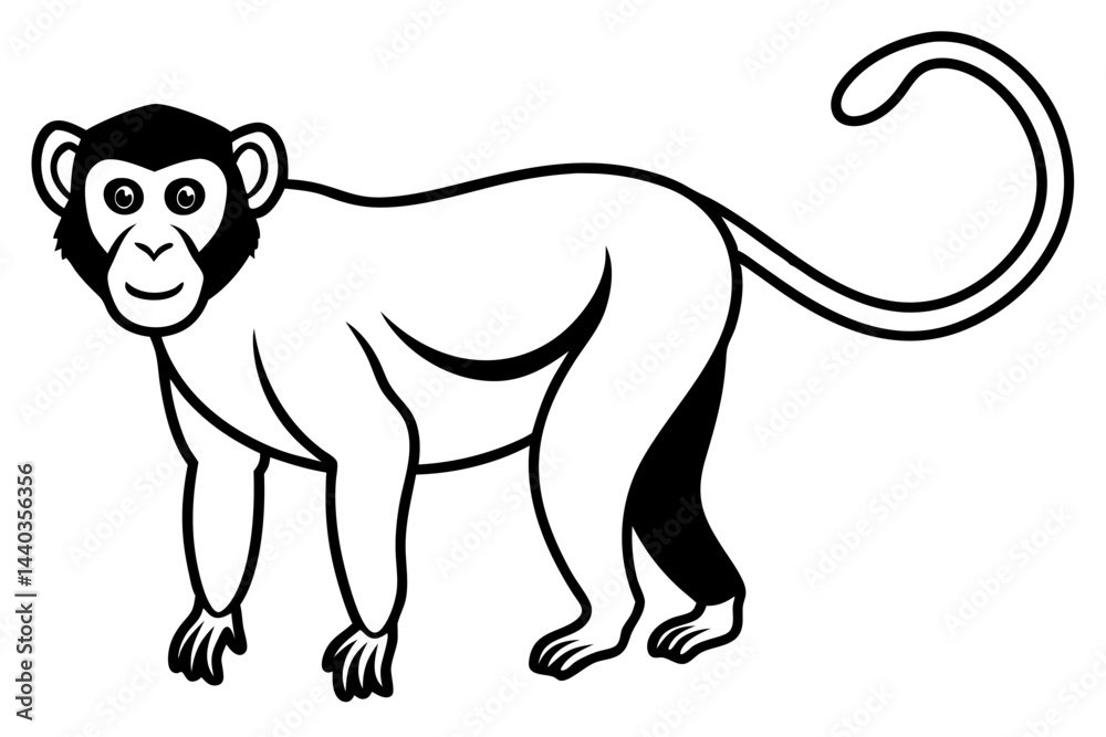 Obraz premium Modern Proboscis Monkey Sketch