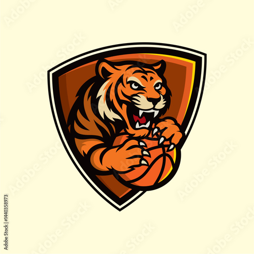 Tiger head basketball team logo