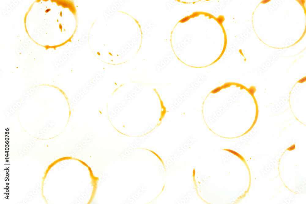 close up of a coffee stain on white