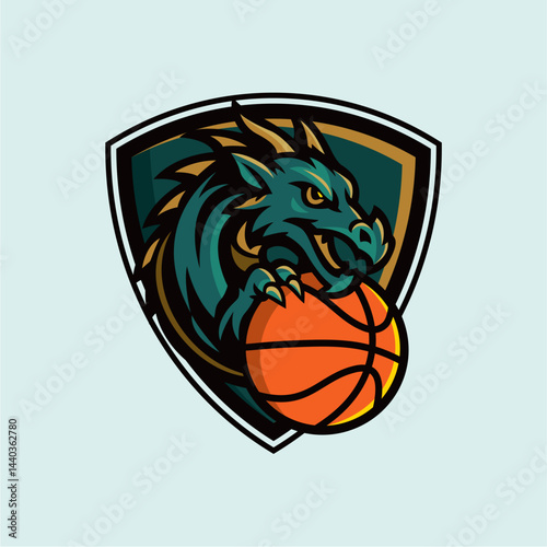 Dragon Head Basketball Team Logo