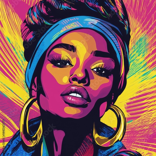 Black Pop Art Vibrant Urban Culture African American Portrait Colorful Wall Art