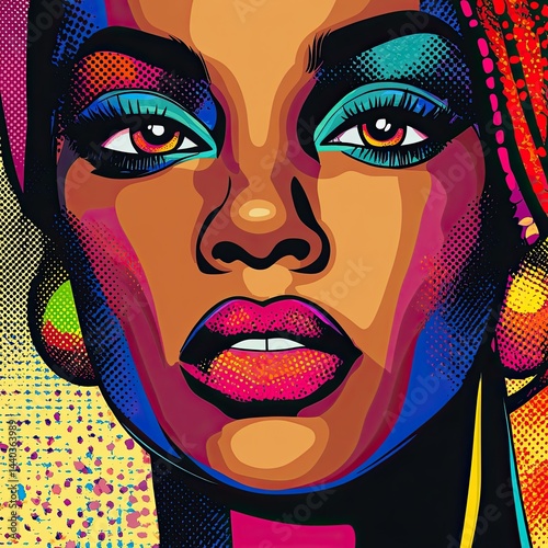 Black Pop Art Vibrant Urban Culture African American Portrait Colorful Wall Art