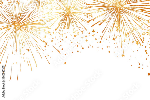 PNG Fireworks illustration background gold