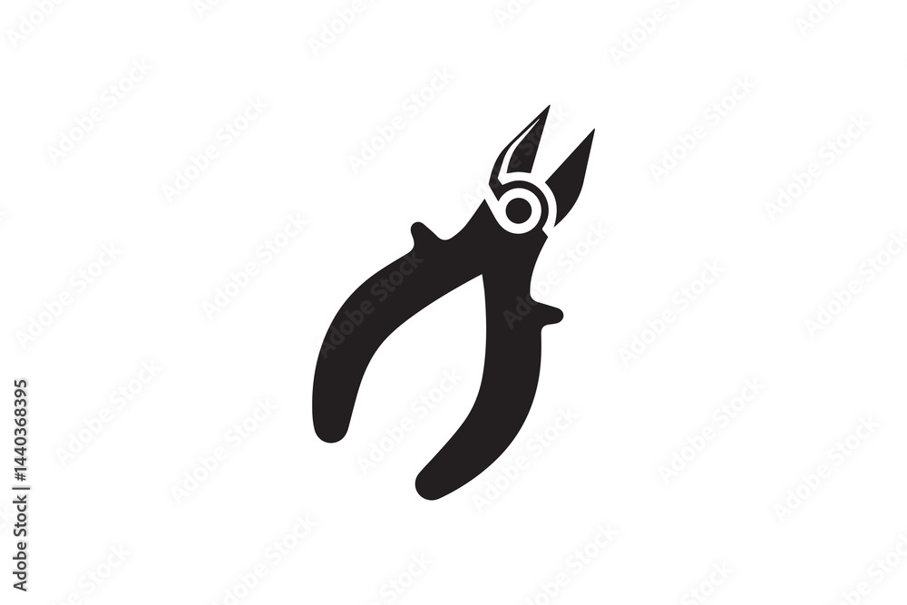 Obraz premium simple and unobtrusive Steel nipper vector silhouette illustration isolated in white background