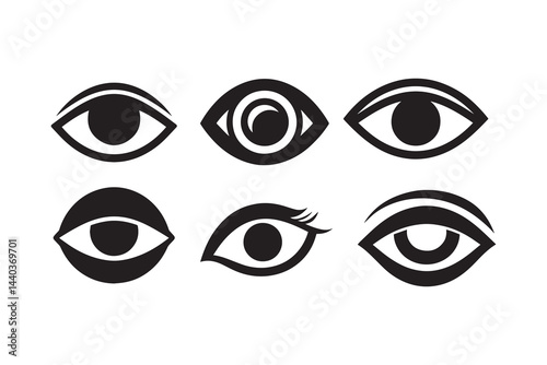 simple and unobtrusive  eye vector silhouette illustration isolated in white background