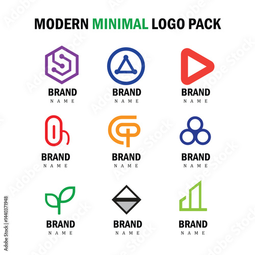 Free Download Modern Minimal Logo Pack | Clean Vector Icons for Business & Web - GFXLoad