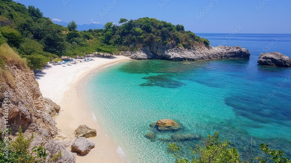Hidden Paradise Beach: Secluded Cove with Turquoise Waters Hidden Paradise Beach: Secluded Cove with Turquoise Waters