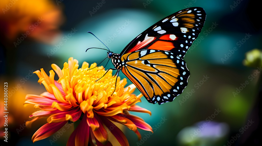 Fototapeta premium butterfly on flower
