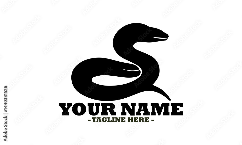 Fototapeta premium illustration ribbon eel vector design, elegant ribbon eel Vector, ribbon eel logo icon and ribbon eel logo design template