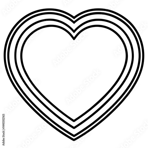 Vector Line Art Heart Frame for Photos