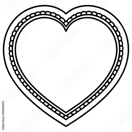 Vector Line Art Heart Frame for Photos