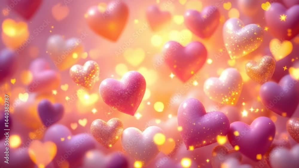 Floating Hearts with Bokeh Lights Motion Background for Valentines Floating Hearts with Bokeh Lights Motion Background for Valentines