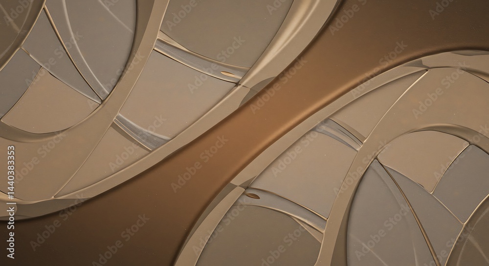 Fototapeta premium Modern Architectural Ceiling with Curved Design 