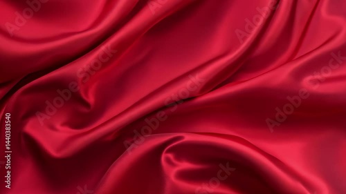 Dynamic display of red silk fabric