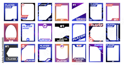 Trading sport cards collection on a white background. Vector illustration