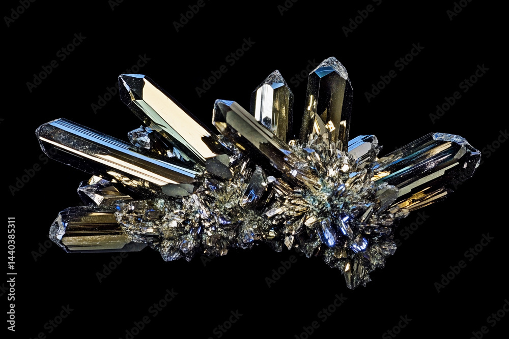 Unique neodymium mineral specimen with intricate crystal formations Generative AI