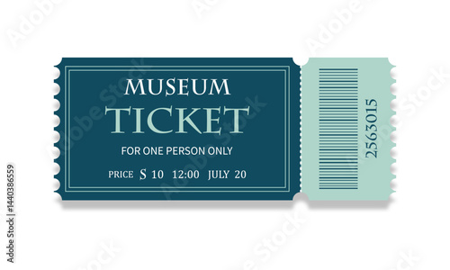 Ticket template on white background.