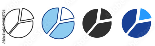 Pie Chart Icon Multiple Style Vector Collection 