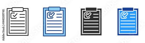 Report Icon Multiple Style Vector Collection 