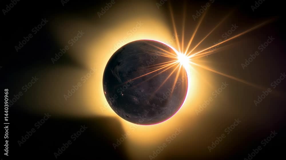 Celestial event captures the stunning beauty of a solar eclipse amidst a darkened sky