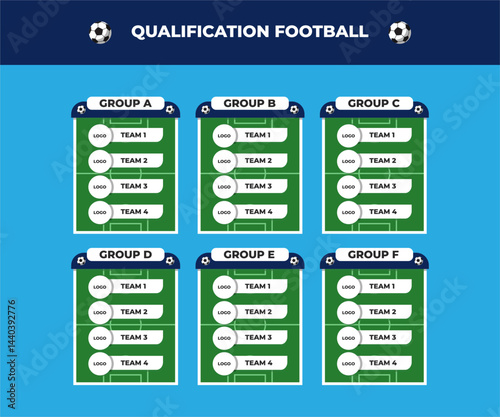 Vector Illustration of Soccer Team Group – Flat Style Sports