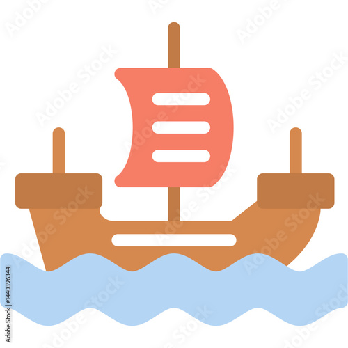 Viking Shipyard Flat Icon