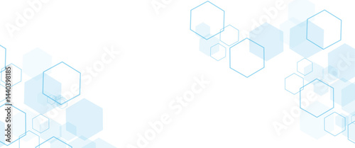Geometric abstract background with simple hexagonal elements. Technology or science design
