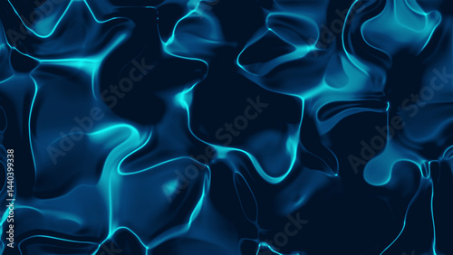Abstract Deep Blue Water Ripples with Light Reflections Background.