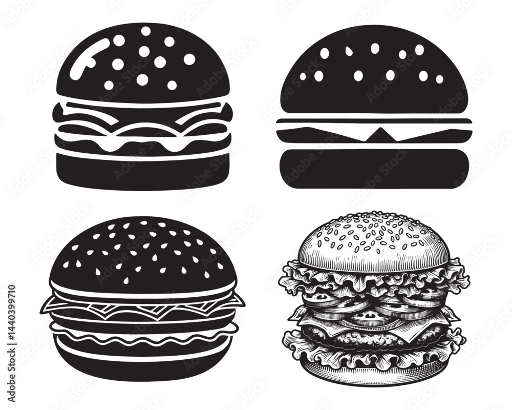 A Minimalist Vector Hamburger Design A Minimalist Vector Hamburger Design