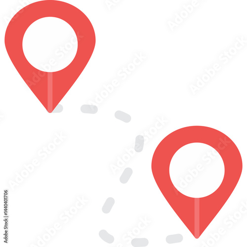 Location Distance Icon Flat Icon