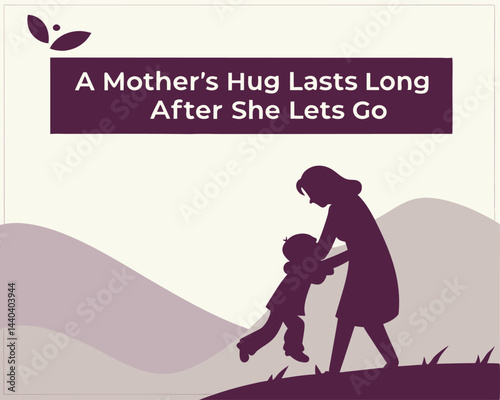 A Mother's Embrace: A poignant illustration of a mother's love and the lasting bond, captured in a simple yet emotive visual of a hug. 