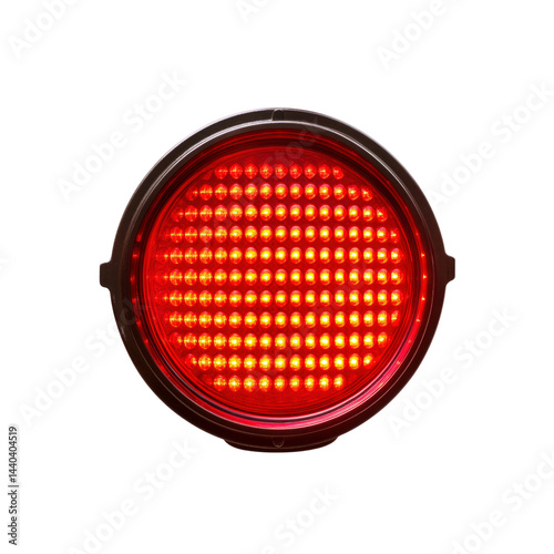 Bright Red LED Round Traffic Light Close-up