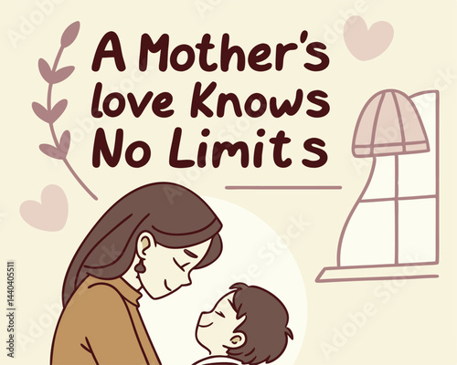 Mother's Unyielding Love: A heartwarming illustration encapsulates the enduring bond between a mother and child, a testament to the boundless nature of maternal affection and devotion. 