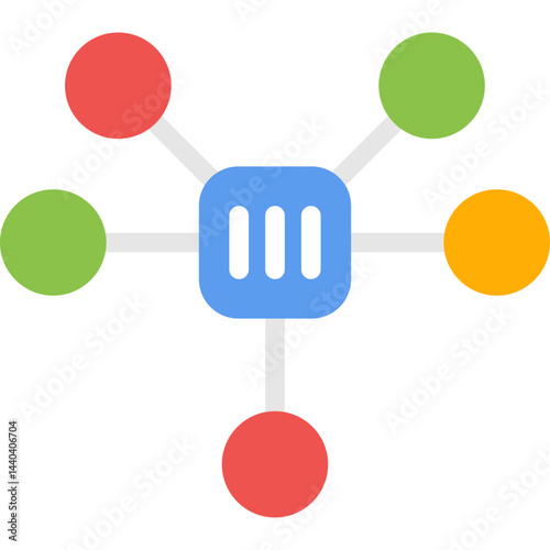 Network Hub Flat Icon
