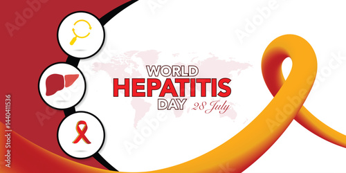 World hepatitis day poster, paper cut 3d red liver icon. Vector illustration. Hepatic desease, cancer and cirrhosis abstract concept graphic.