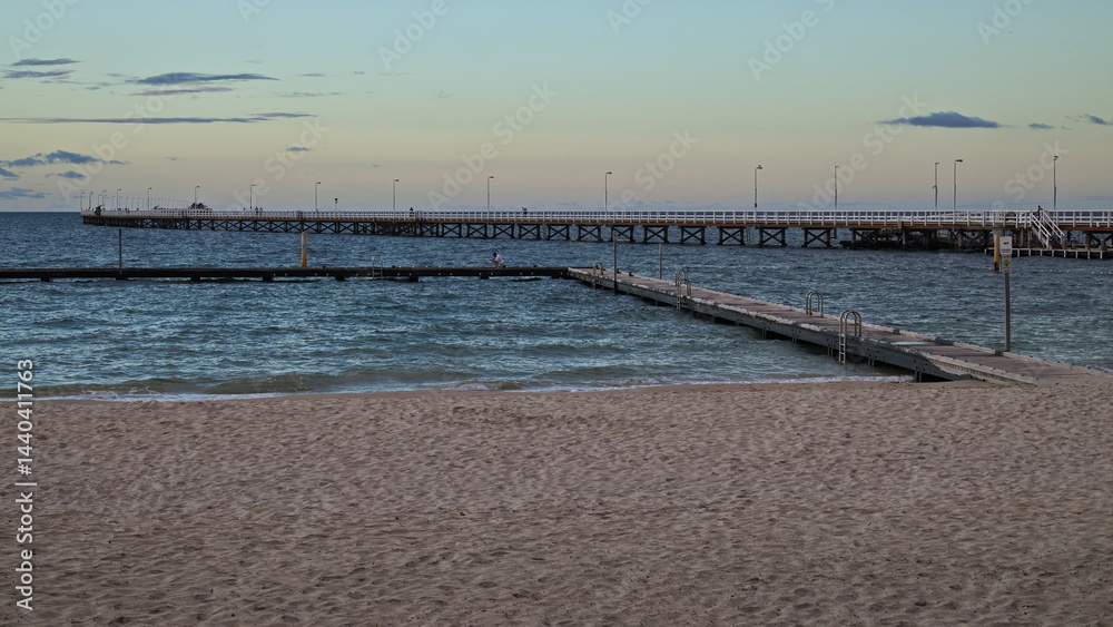 Naklejka premium Swimming area and jetty in Busselton, Western Australia, Australia 
