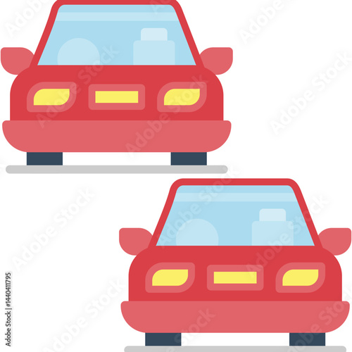 Taxi Fleet Flat Icon